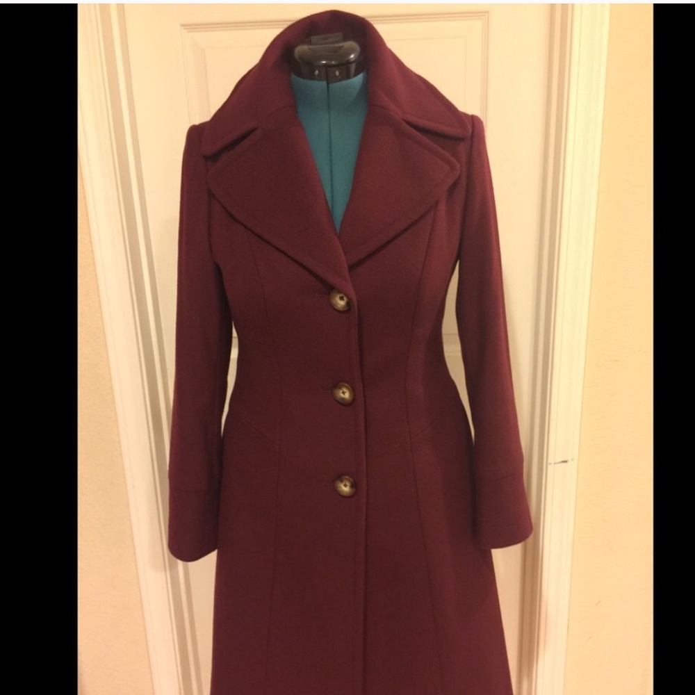 Michael Kors mid-length coat in red, size 8